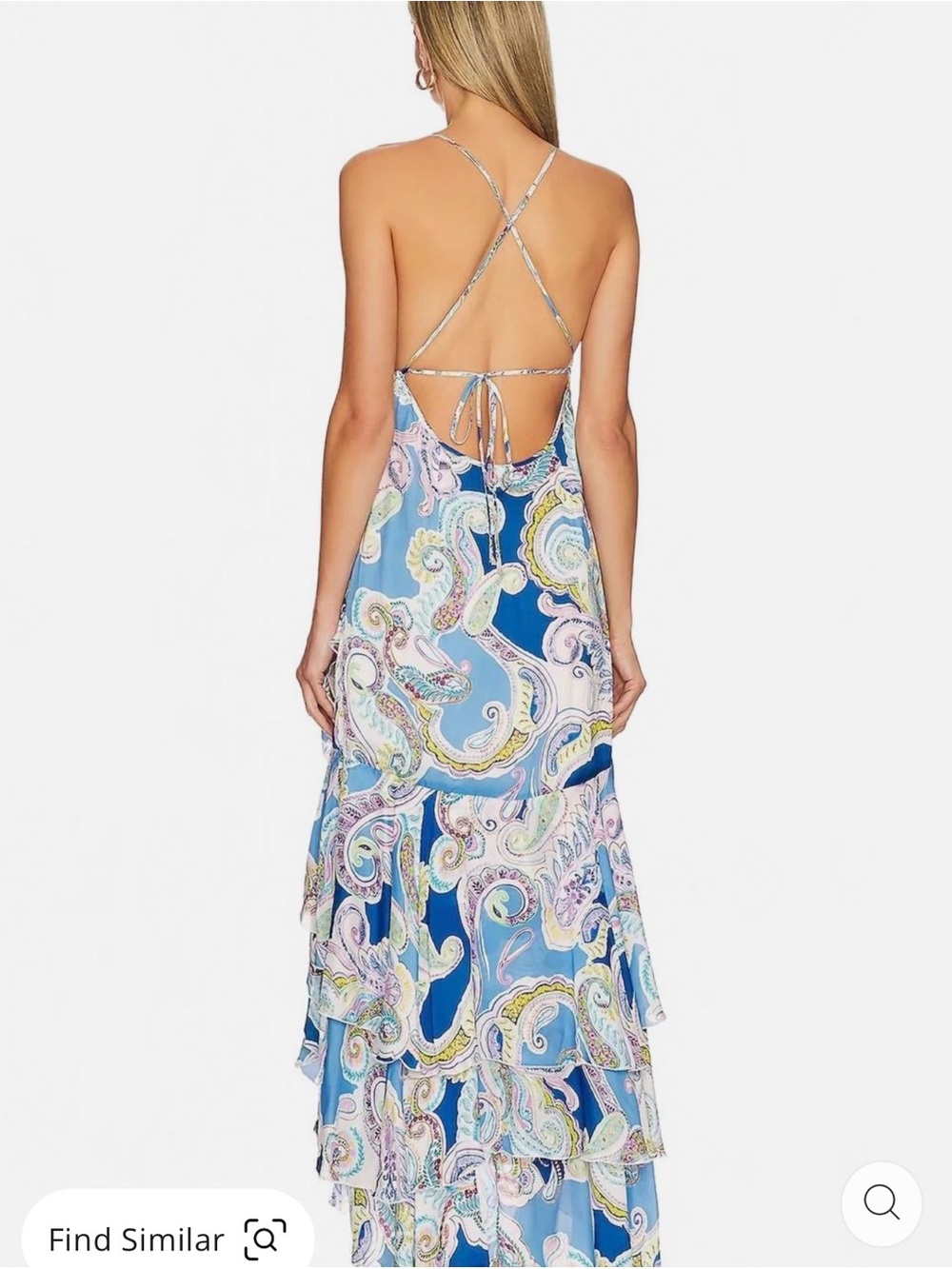 Milly Edra Summer Paisley Dress In Blue Multi 0 - Picture 4 of 11